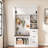 Modern 40.2'' Hall Tree With Storage Bench, Coat Rack, 3 Shelves, 3 Drawers And Storage Cabinets-457704624