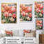 «Retro Blooming Retro Tulips Flowerfield» sur toile-876668461-876668448