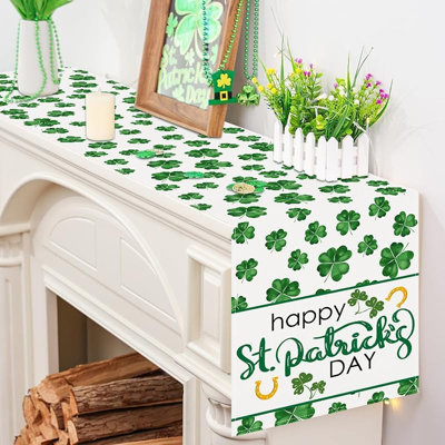 Chemin de table Green Lucky Clover Shamrocks