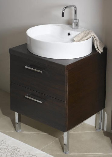 Aurora 22.7'' Single Bathroom Vanity with Manufactured Wood Top, Wenge
