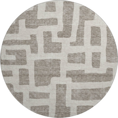 Premium Machine Washable Prisco Taupe Rug