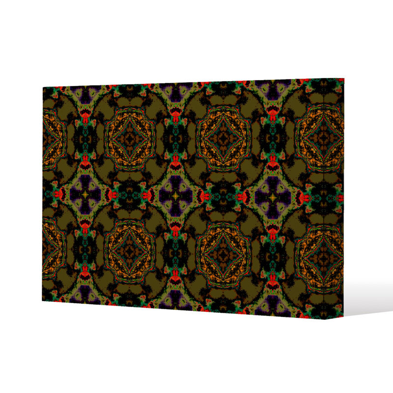 Pakistan Mosaic Paint Slim Style Canvas Print, 15mm Slim Real wood., 20 cm H x 30 cm W