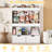 51.7"H Toy Box Storage Organizer,Large-Capacity Stuffed Animal Storage with 2 Movable Storage Drawers,3 Storage Cubes, Kids Bookshelf for Kids Room, Playroom(White)-698490257