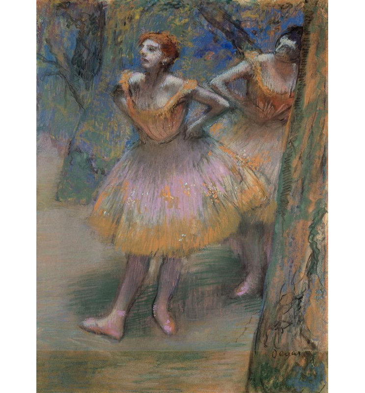 «Two Dancers» par Edgar Degas - Art mural sur toile tendue avec châssis, H 18 po x l 14 po