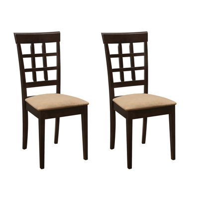 Chaise d'appoint à dossier treillis Nisrin en cappuccino et brun clair