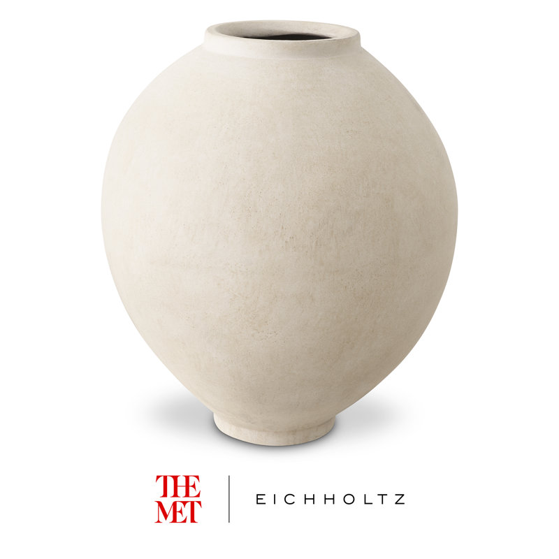 Vase de table en faïence faite à la main H 22,44 po x l 16,54 po x P 16,54 po The Met x Eichholtz