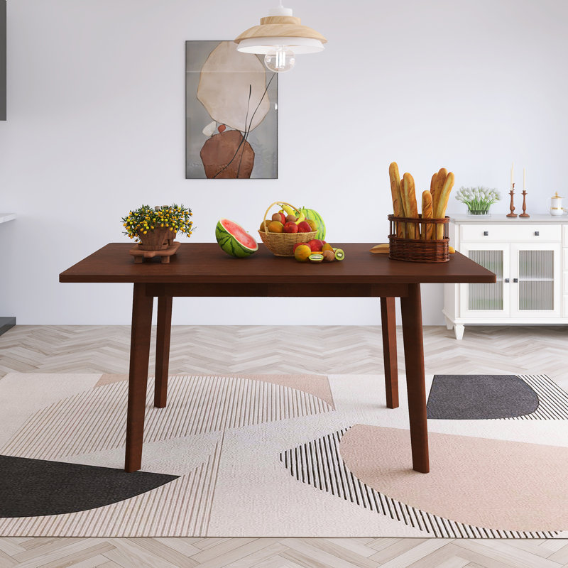 60" Rustic Farmhouse Rectangular Dining Table, Walnut