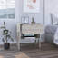 Joy Nightstand , End Table, Side Table Four Legs, One Open Shelf, One Drawer  -Light Grey