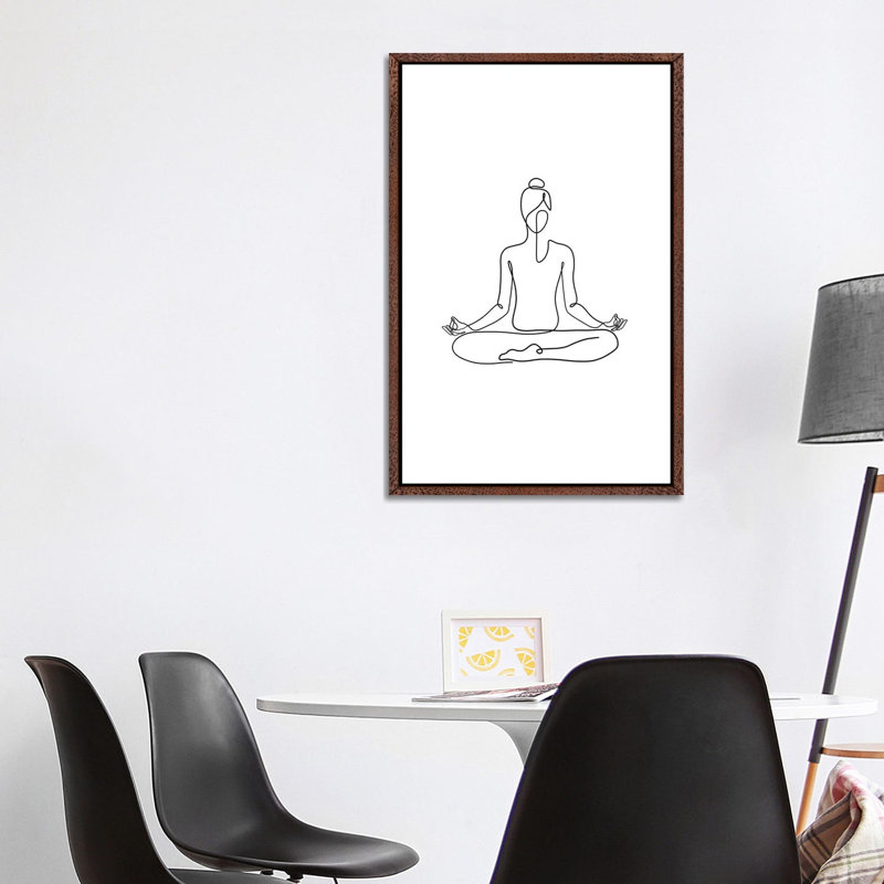 Yoga Namaste by Dane Khy - Print on Canvas, Classic Brown Wood Framed, 66.04 cm H x 45.72 cm W