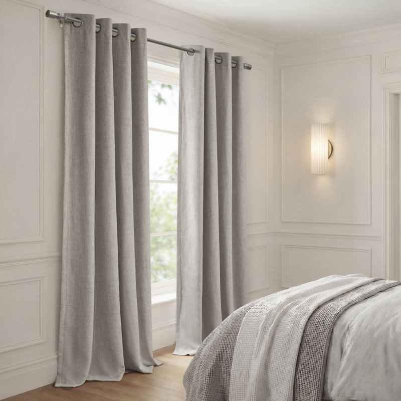 Panneau de fenêtre occultant 100% polyester Mira Mira, Gris
