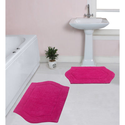 Morissette 100% Cotton Bath Rug, Non-slip, Absorbent, Machine Washable, Quick Dry 2 PCs set (21x34 / 24x40)
