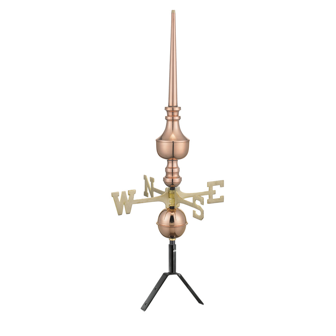 Waynesboro Rooftop Finial with Directional Weathervane Arlmont & Co.