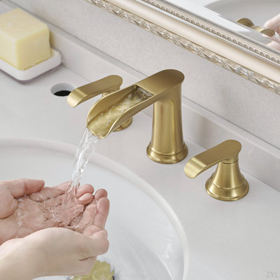 Bathroom Faucets For Sink 3 Hole And 8 Inch Widespread Bathroom Sink Faucet With Pop Up Drain Double Lever Handle Faucet Bathroom Vanity Faucet Basin Mixer Tap Faucet With Hose