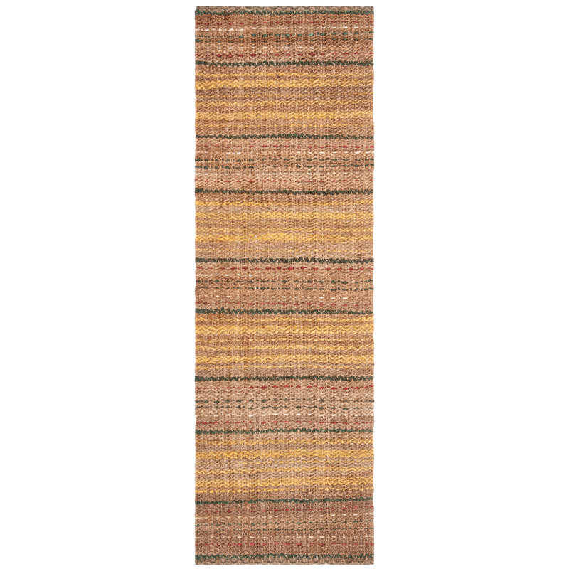 Chappell Natural Fiber Hand Woven Jute Striped Rug, Runner 2'6" x 8'