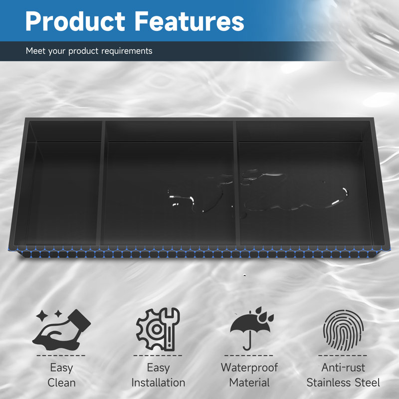 13 In. W X 31 In. H X 4 In. D Bathroom Shower Niche Double Shelf Niche Over Mount Installation , Matte Black