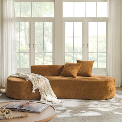Nerio Boneless Modern 94" Compression High-Density Foam Sofa with 2 Pillows