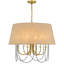 Lustre Cal Lighting Eupora en métal avec abat-jour en toile de jute, finition laiton antique et noir, hauteur 57 cm (22,5 po).-1453480483-1457303048-1457303049