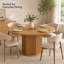 Table de salle à manger ronde extensible avec piédestal cannelé