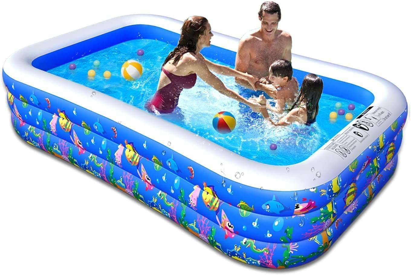 Utibia Inflatable Swimming Pool, Inflatable Family Lounge Pools Kiddie ...