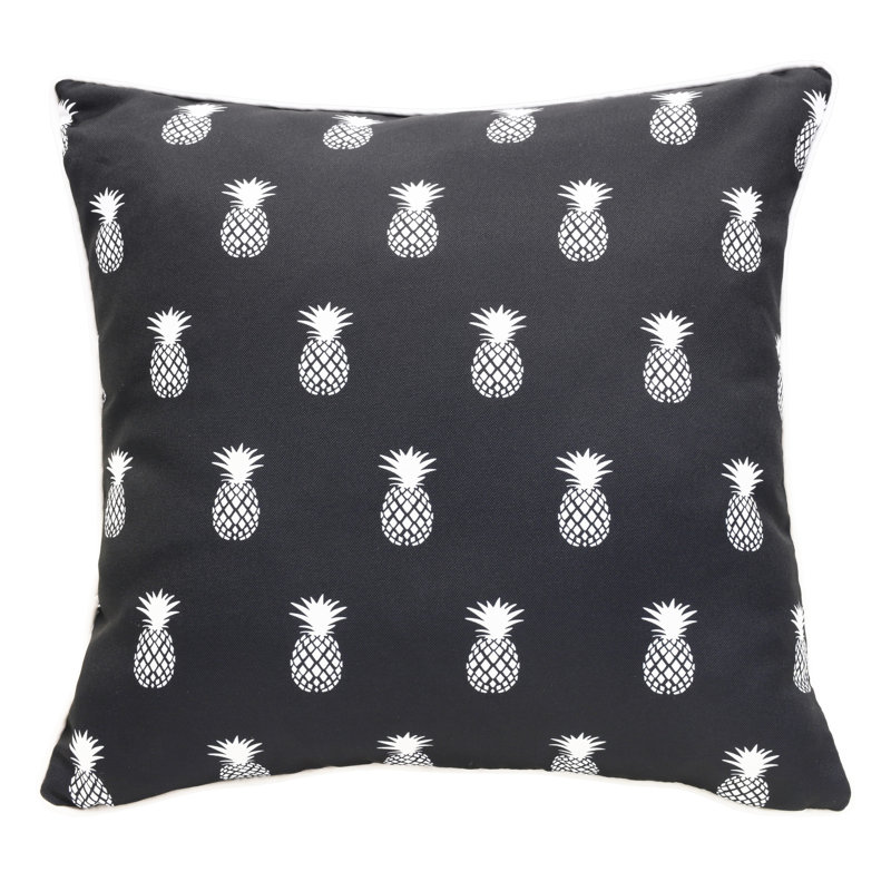 Urban Chic Pineapple Print Outdoor Pillow 18 x 18 in Navy