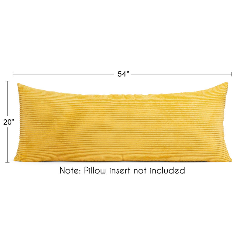Mustard Yellow Corduroy Kids Body Pillow Cover 54x20