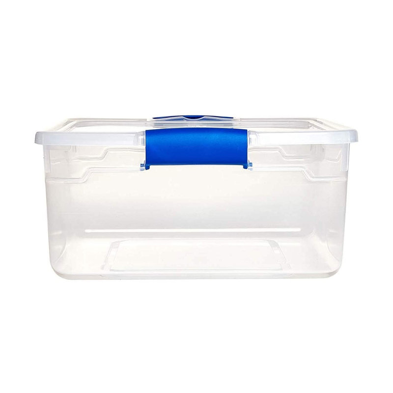 Homz Multipurpose Stackable Storage Bin with Latching Lids, Clear, 6.125" H x 16.25" W x 13" D