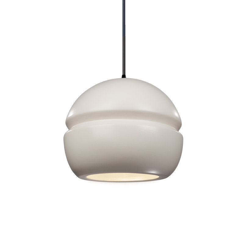 Luminaire suspendu à 1 lumière Logan, Noir mat, Blanc mat