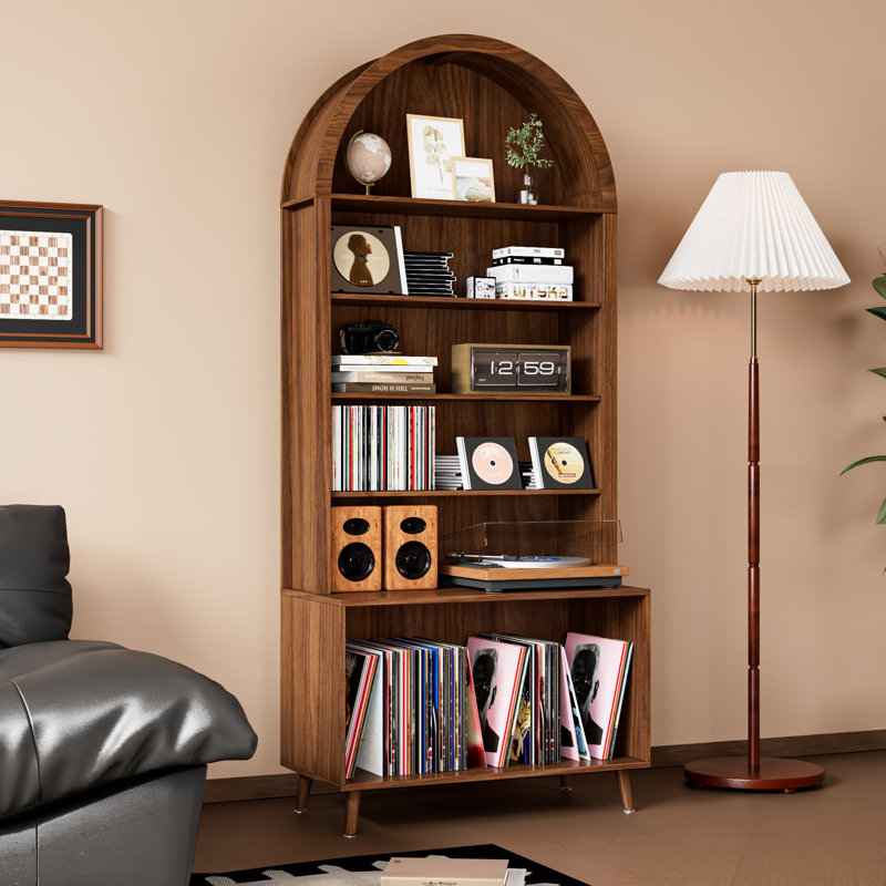 6-tier Arched Record Player Stand With Vinyl Storage, Turntable Stand, Vinyl Record Storage For Living Room