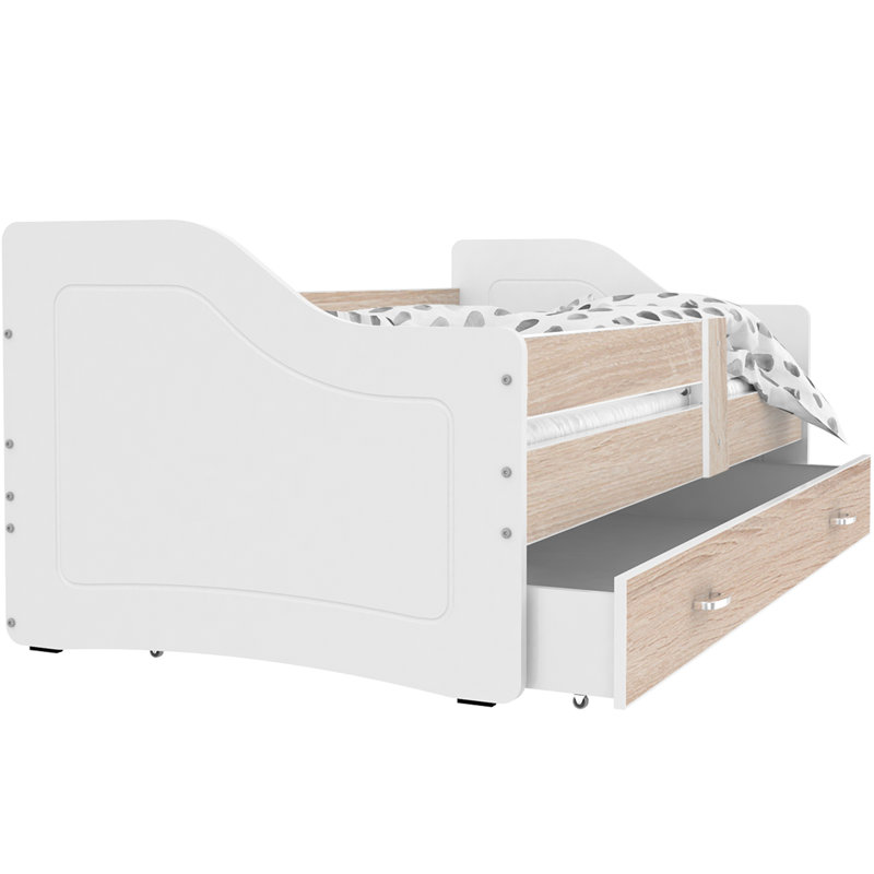 Rosser Cabin Bed with Storage Included, European Toddler (80 x 160 cm), Oaksonoma/White
