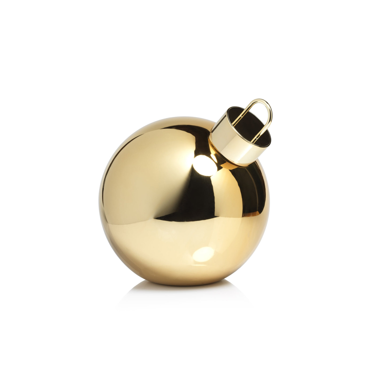 Lighted Glass Slanted Ball Christmas Ornament , Gold, 11.75" H x 11.75" W x 11.75" D