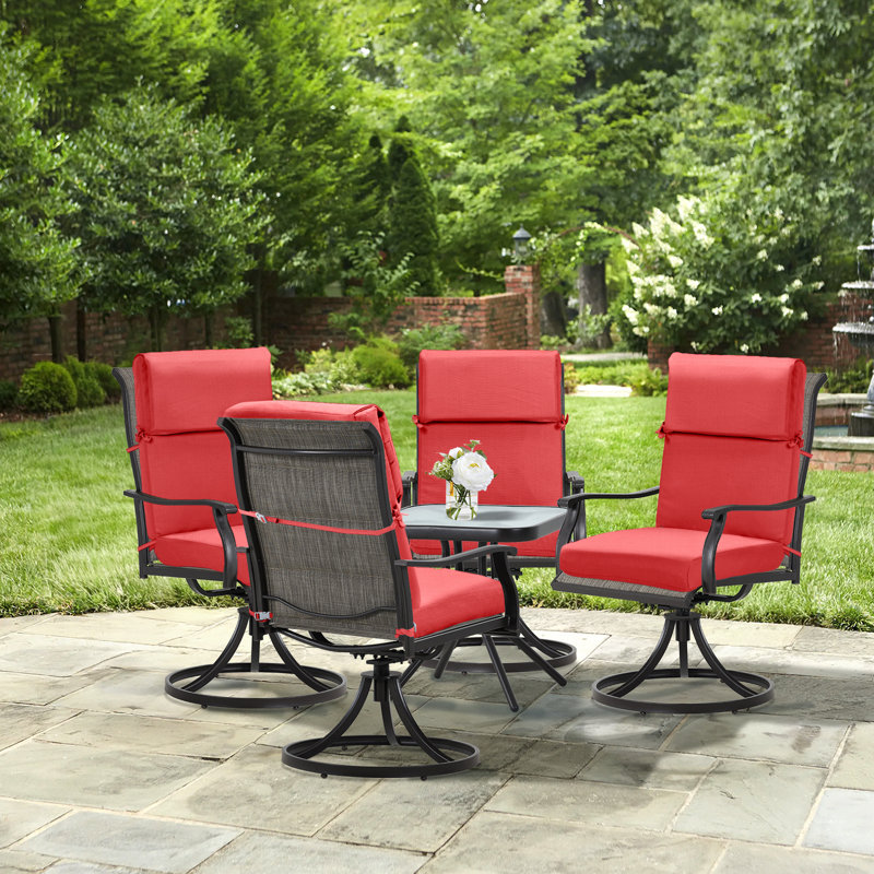 Outdoor Chair Cushion Set of 4, Red
