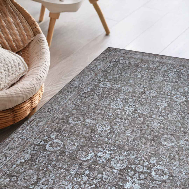 Emerald Noir Brown And Beige Area Rug, Rectangle 120 x 155 cm