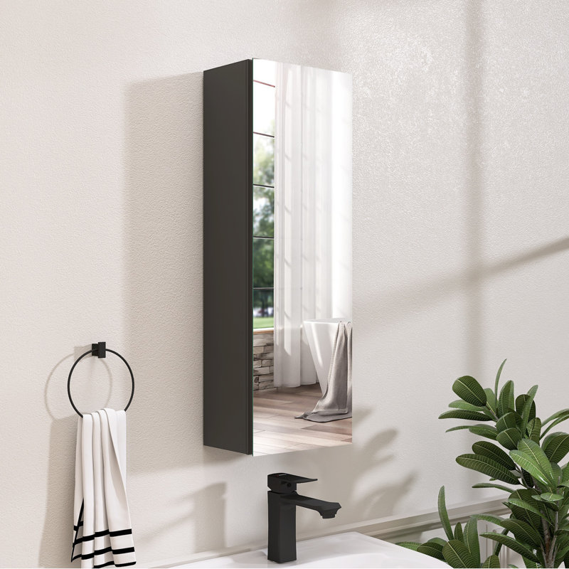 Armoire à pharmacie sans cadre avec miroir et 2 tablettes réglables l 10 po x H 10 po Mitrita, Droite