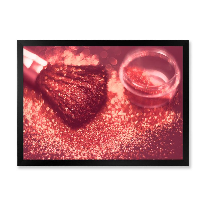 Red Glitter Sparkle " Red Glitter Sparkle " Painting Print, Black Picture Framed, 8" H x 12" W x 1" D