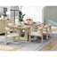 Table de salle à manger moderne avec finition chêne 9 pièces et chaises à rallonge beige-130191066