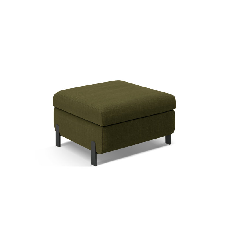 Ryott 72cm Wide Solid Colour Pouffe Ottoman, Green