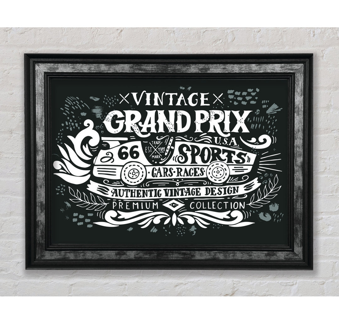 Vintage Grand Prix Type - Einzelner Bilderrahmen Kunstdrucke