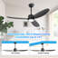 Ventilateur de plafond 42 pouces 3 pales en ABS pour l'intérieur et l'extérieur avec DEL intégrée et télécommande, noir-405680977-405680978-405680981