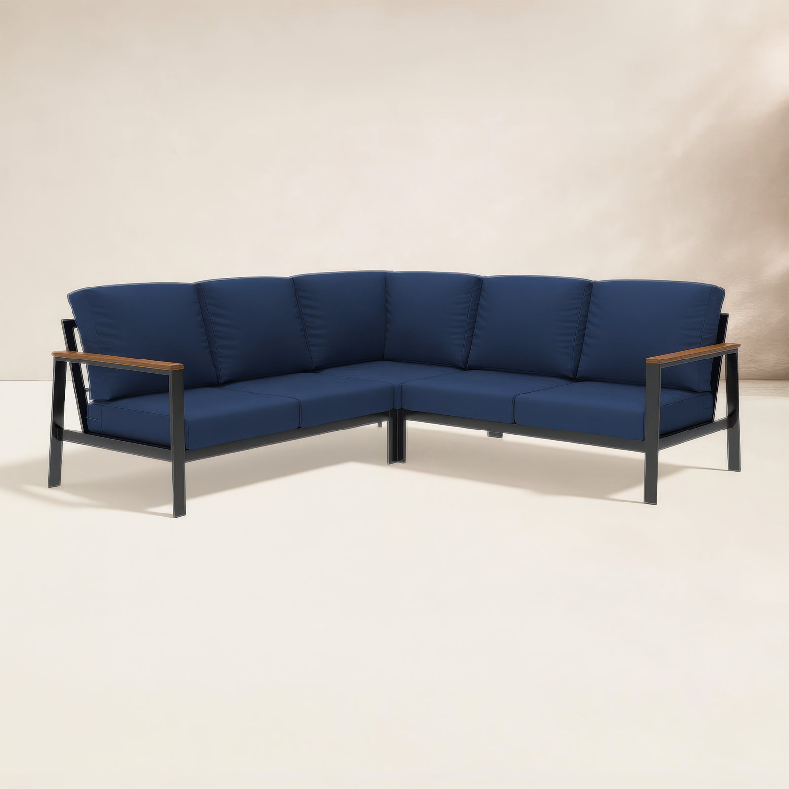 Townsend 87" Sunbrella® Patio Sofa, Geometric, Canvas Navy Sunbrella® Canvas