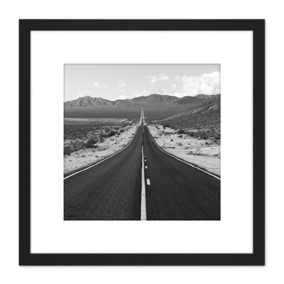 Long Straight Road Mountain Landscape - Single Picture Frame Painting