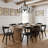 Black Solid Wood Dining Arm Chairs With Curved Back