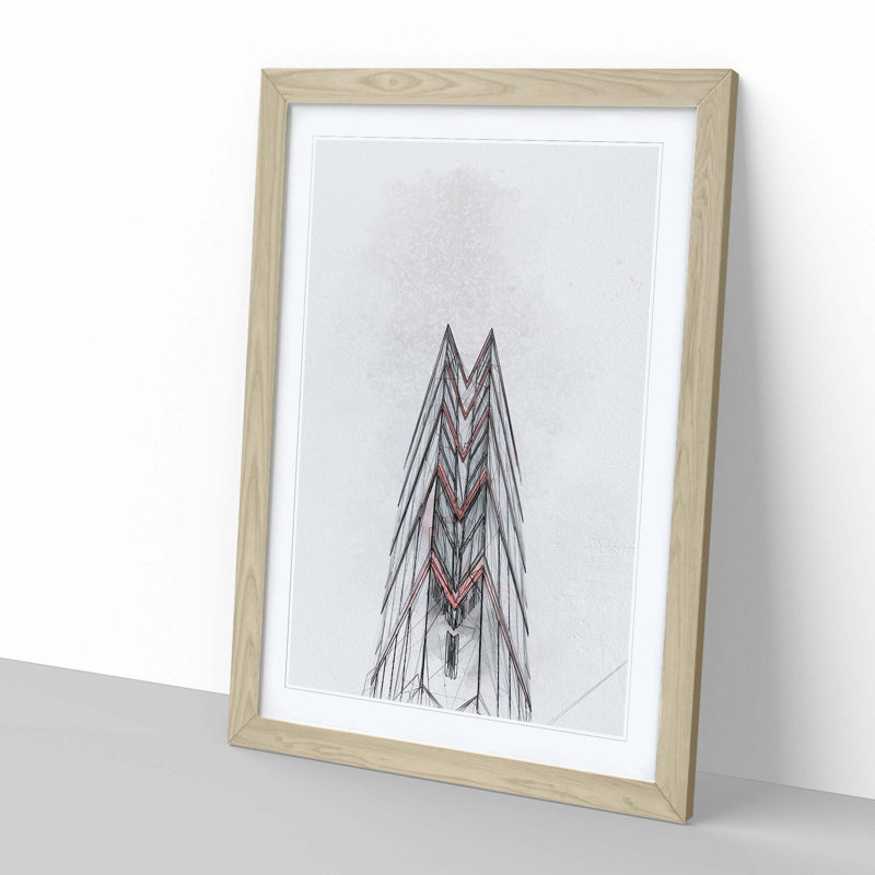 Sketching the Architecture Vol.47 - Picture Frame Drawing Print, 48cm H x 36cm W x 2cm D, Oak Framed