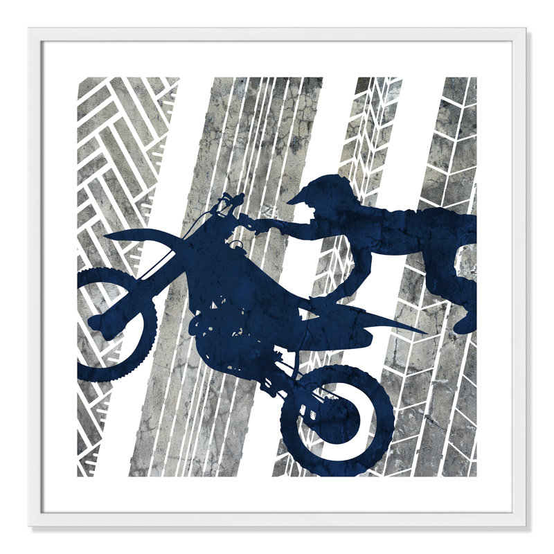 «Motorcross Motocross 2», art encadré, H 27,5 po x l 27,5 po x P 1,18 po, Cadre blanc