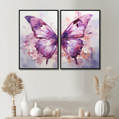 Truxton Purple Animal Amethyst Butterfly Delicate - Purple Art Prints On Canvas