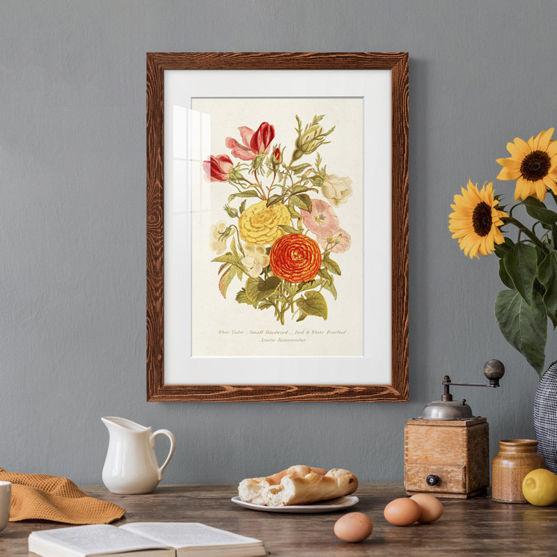 Antique Floral Bouquet I - cadre photo, H 38 po x l 28 po x P 1 po, Érable encadré