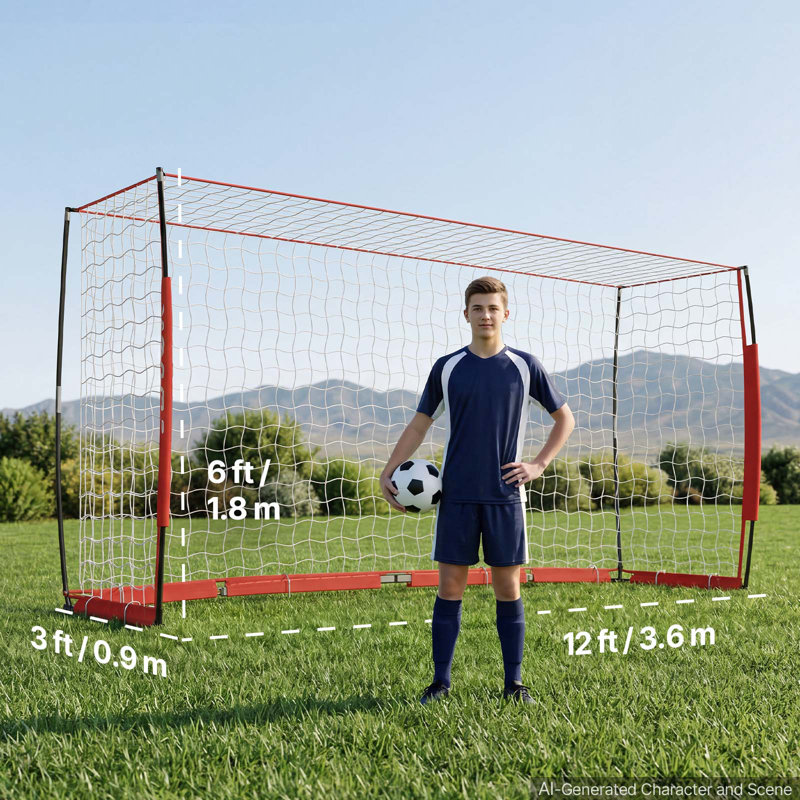 Filet de soccer 12 pi x 6 pi Soccer Soccer, Red