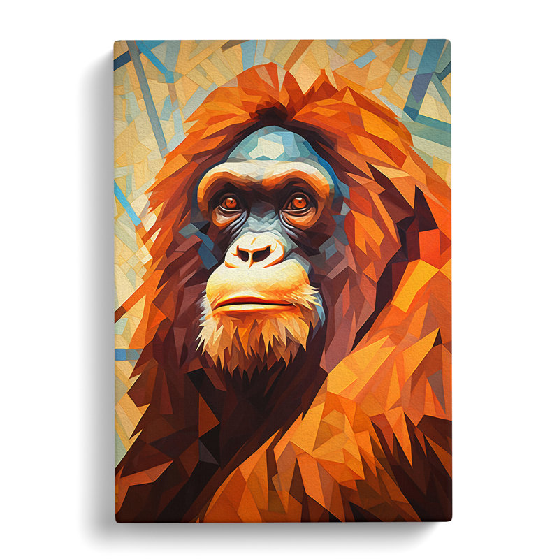 Orangutan Cubism No.2 - No Frame Print, 76cm H x 50cm W x 3cm D