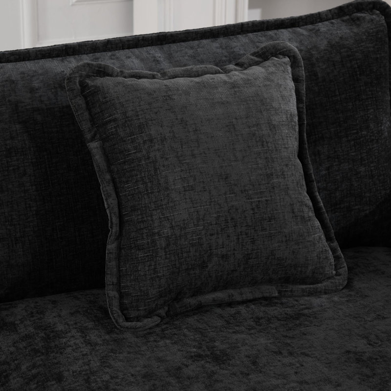 Canapé modulaire en forme de L Grid, canapé surdimensionné avec repose-pieds Cloud, Chenille noir