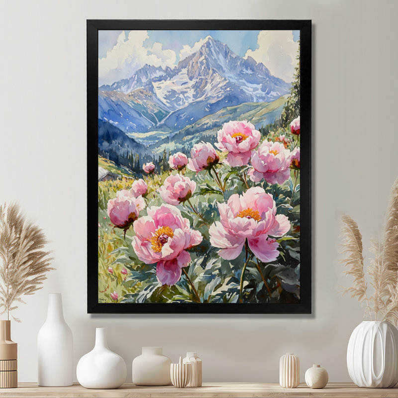 Bastin - décoration murale florale, Noir, H 20 po x l 12 po, Reproduction encadrée d'une seule photo