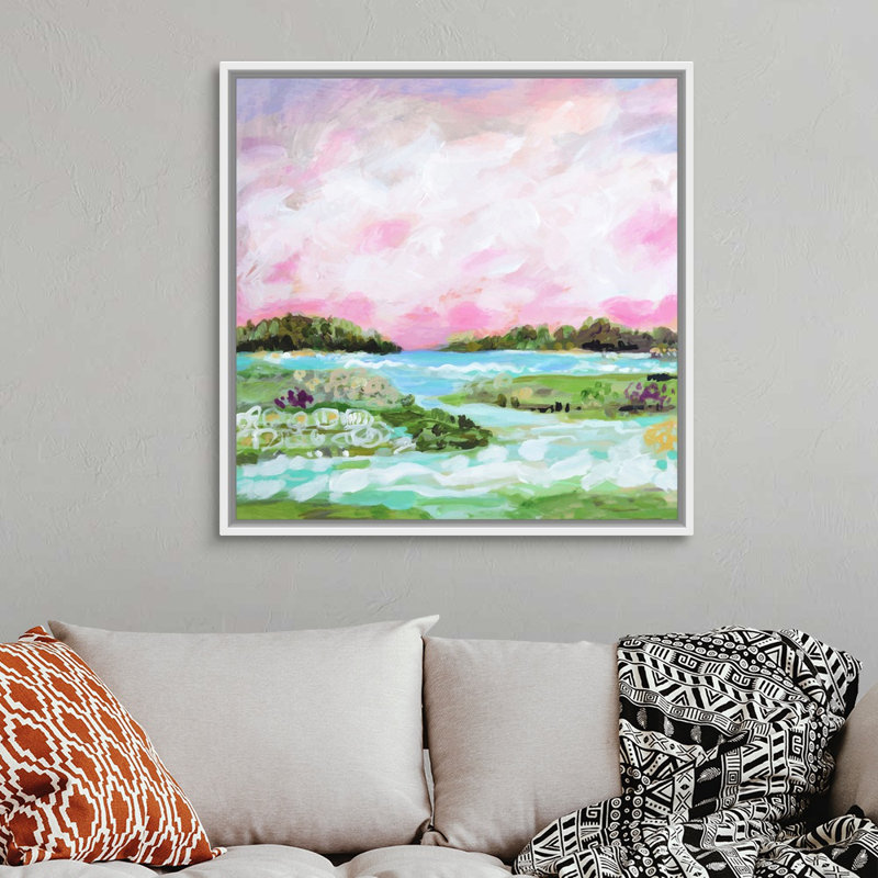 Surfscape VIII par Karen Fields - reproduction d'art, Toile blanche encadrée, H 38 po x l 38 po x P 1,75 po